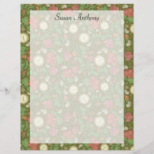 Victoriaans  Steampunk Pocket Watch Rozen (Voorkant)