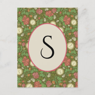 Victoriaans  Steampunk Pocket Watch Rozen Briefkaart