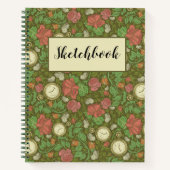 Victoriaans  Steampunk Pocket Watch Rozen Notitieboek (Voorkant)