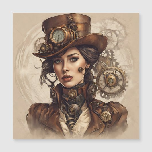 Victoriaans Steampunk Portret van een Vrouw (Voorkant)