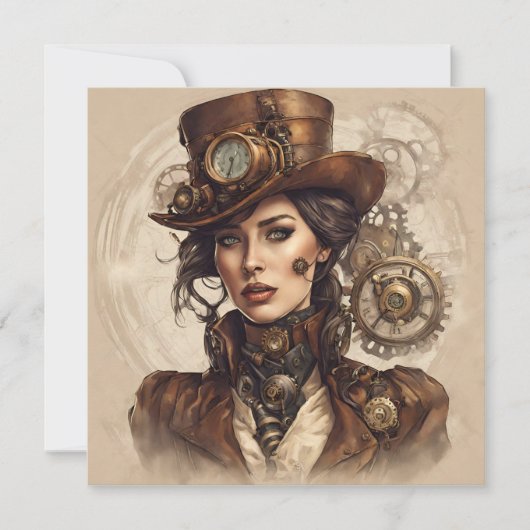 Victoriaans Steampunk Portret van een Vrouw (Voorkant)
