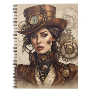 Victoriaans Steampunk Portret van een Vrouw Notitieboek