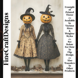 Victoriaans Steampunk Pumpkin Witches AL5 Decoupag Tissuepapier