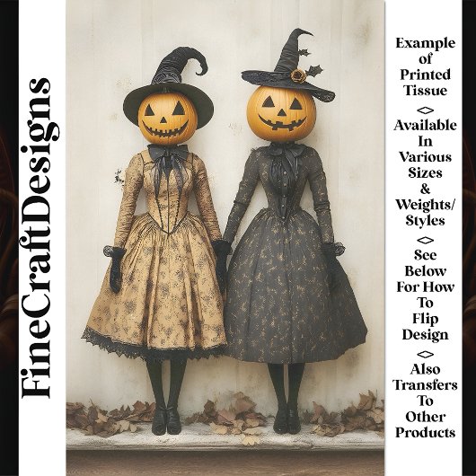 Victoriaans Steampunk Pumpkin Witches AL5 Decoupag Tissuepapier