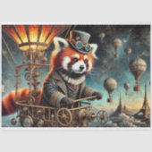 Victoriaans Steampunk Red Panda Dreams Decoupage Tissuepapier (Voorkant)