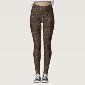 Victoriaans Steampunk Rusty Clockwork Cogs Leggings (Voorkant)