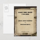 Victoriaans Steampunk Save the Date Briefkaarten (Voorkant / Achterkant)