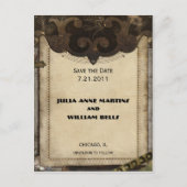 Victoriaans Steampunk Save the Date Briefkaarten (Voorkant)