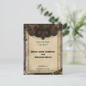 Victoriaans Steampunk Save the Date Briefkaarten (Staand voorkant)