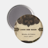 Victoriaans Steampunk Save The Date Magnet (Voorkant / Achterkant)