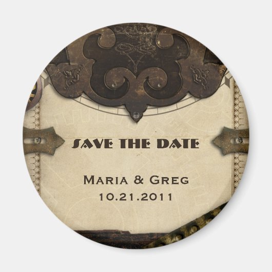 Victoriaans Steampunk Save The Date Magnet (Voorkant)