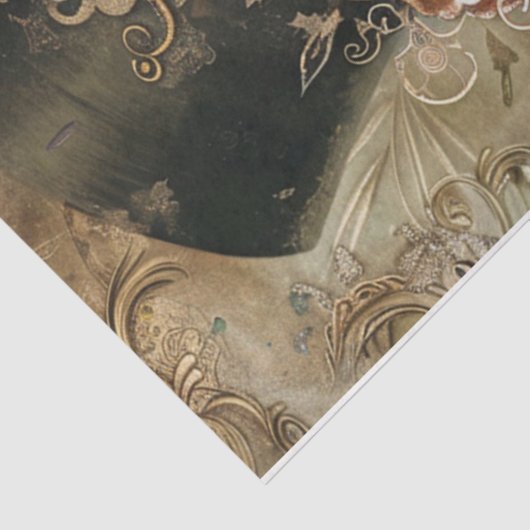 Victoriaans Steampunk schedel Tissuepapier (Detail)