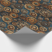 Victoriaans Steampunk tandwielpatroon Cadeaupapier (Hoek)