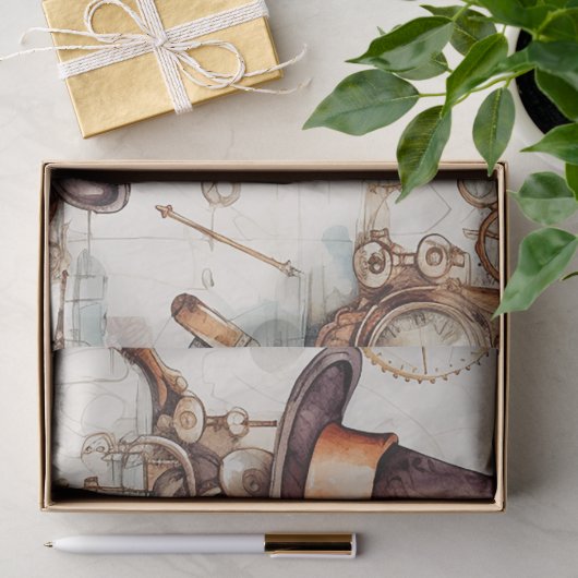Victoriaans steampunk tissuepapier (Geschenk)