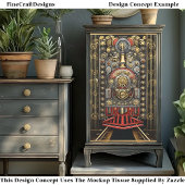 Victoriaans Steampunk Treinmotor G8 Decoupage Tissuepapier