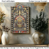 Victoriaans Steampunk Treinmotor G8 Decoupage Tissuepapier