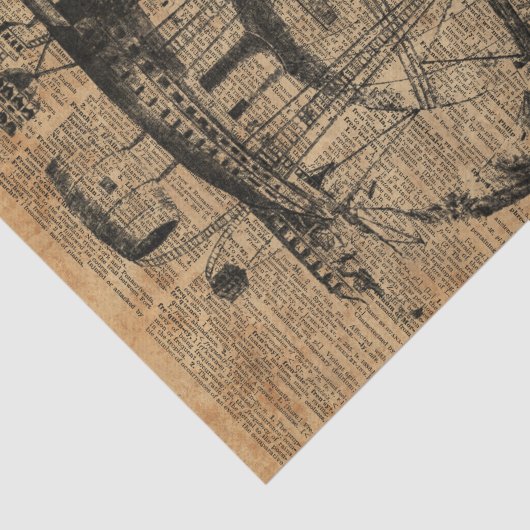 Victoriaans steampunk-vliegmachine tissuepapier (Detail)