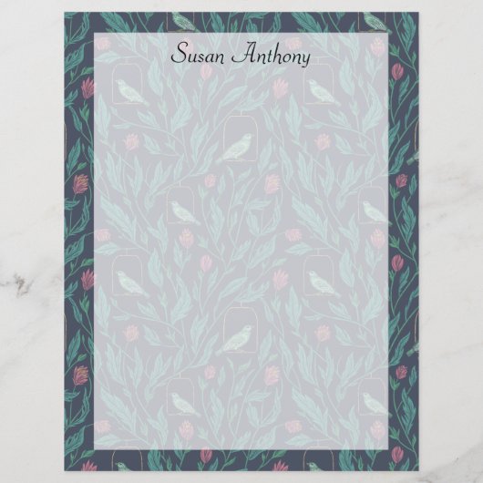 Victoriaans Steampunk  vogel in tuinpapier (Achterkant)