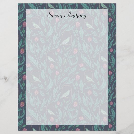 Victoriaans Steampunk  vogel in tuinpapier (Voorkant)