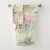 Victoriaans Steampunk | Waterverf Grunge Pastel Bad Handdoek (Insitu)