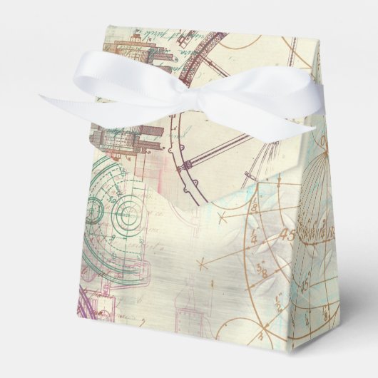 Victoriaans Steampunk | Waterverf Grunge Pastel Bedankdoosjes (Voorkant Zijde)