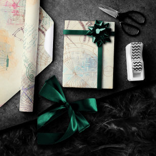 Victoriaans Steampunk   Waterverf Grunge Pastel Cadeaupapier