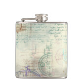 Victoriaans Steampunk | Waterverf Grunge Pastel Heupfles (Voorkant)