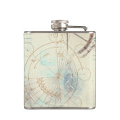 Victoriaans Steampunk | Waterverf Grunge Pastel Heupfles (Achterkant)
