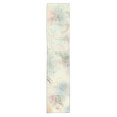 Victoriaans Steampunk | Waterverf Grunge Pastel Korte Tafelloper (Voorkant)