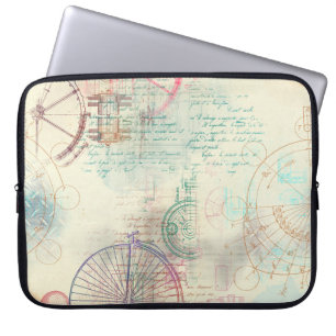 Victoriaans Steampunk   Waterverf Grunge Pastel Laptop Sleeve
