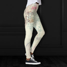 Victoriaans Steampunk | Waterverf Grunge Pastel Leggings
