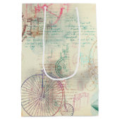 Victoriaans Steampunk | Waterverf Grunge Pastel Medium Cadeauzakje (Achterkant)