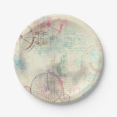 Victoriaans Steampunk | Waterverf Grunge Pastel Papieren Bordje (Voorkant)