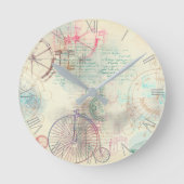 Victoriaans Steampunk | Waterverf Grunge Pastel Ronde Klok (Voorkant)