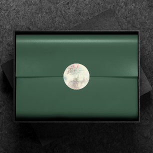 Victoriaans Steampunk   Waterverf Grunge Pastel Ronde Sticker