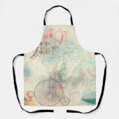 Victoriaans Steampunk | Waterverf Grunge Pastel Schort (Voorkant)