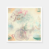 Victoriaans Steampunk | Waterverf Grunge Pastel Servet (Voorkant)