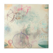 Victoriaans Steampunk | Waterverf Grunge Pastel Tegeltje (Voorkant)