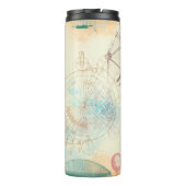 Victoriaans Steampunk | Waterverf Grunge Pastel Thermosbeker (Achterkant)