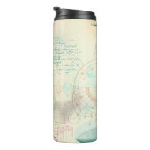 Victoriaans Steampunk | Waterverf Grunge Pastel Thermosbeker (Geroteerd rechts)