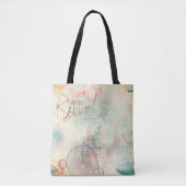 Victoriaans Steampunk | Waterverf Grunge Pastel Tote Bag (Voorkant)