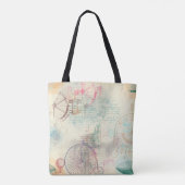 Victoriaans Steampunk | Waterverf Grunge Pastel Tote Bag (Achterkant)