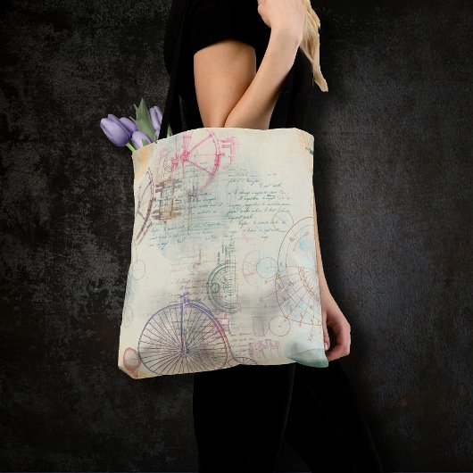 Victoriaans Steampunk | Waterverf Grunge Pastel Tote Bag
