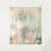 Victoriaans Steampunk | Waterverf Grunge Pastel Wandkleed (Voorkant)