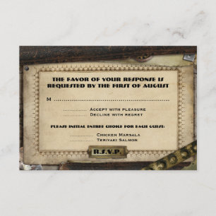 Victoriaans Steampunk Weddenschappen RSVP Kaartje