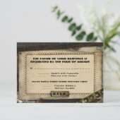 Victoriaans Steampunk Weddenschappen RSVP Kaartje (Staand voorkant)