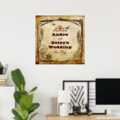 Victoriaans Steampunk Wedding: "Deze manier"-teken Poster (Thuiskantoor)