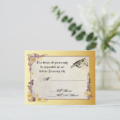 Victoriaans Steampunk Wedding RSVP-kaart RSVP Kaartje (Staand voorkant)