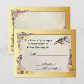Victoriaans Steampunk Wedding RSVP-kaart RSVP Kaartje (Voorkant / Achterkant)