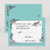 Victoriaans Steampunk Wedding RSVP-kaart RSVP Kaartje (Voorkant / Achterkant)